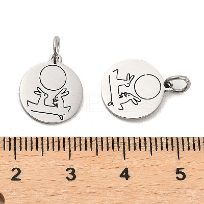 Non-Tarnish 304 Stainless Steel Charms STAS-D050-07P-16-1
