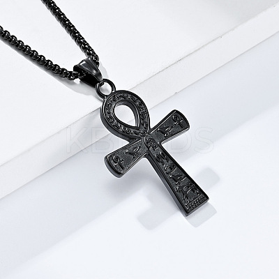 Egyptian Ankh Cross 304 Stainless Steel Pendant Necklaces FS-WGB3CB3-03-1