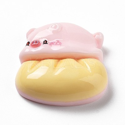 Pig Theme Opaque Resin Decoden Cabochons LS-RESI-I057-A08-1