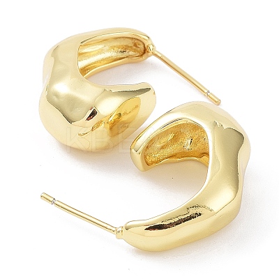 Rack Plating Brass Twist Teardrop Stud Earrings EJEW-B027-13G-1