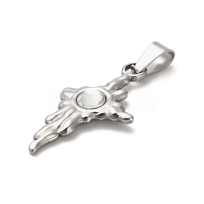 304 Stainless Steel Star Pendants STAS-Q343-02A-P-1