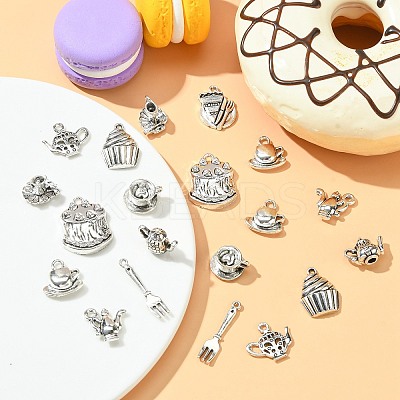 100Pcs 10 Styles Tibetan Style Alloy Pendants TIBEP-CJ0002-75-1