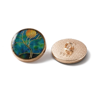 Alloy Enamel Shank Buttons BUTT-WH0015-52C-1