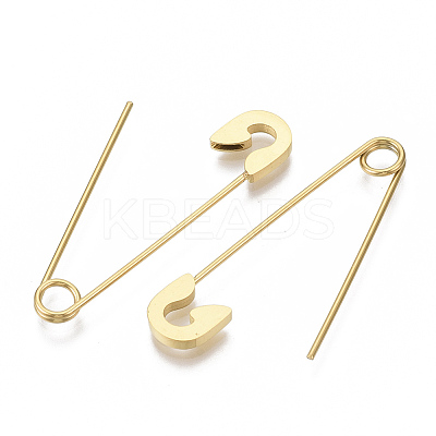 201 Stainless Steel Safety Pins Earrings STAS-S079-197G-1