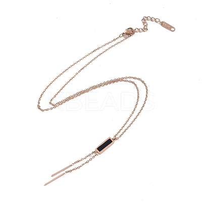 Ion Plating(IP) 304 Stainless Steel Cable Necklaces NJEW-G081-11RG-1