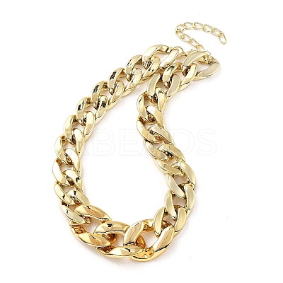 Acrylic Chunky Curb Chain Necklaces for Women NJEW-D313-02-1