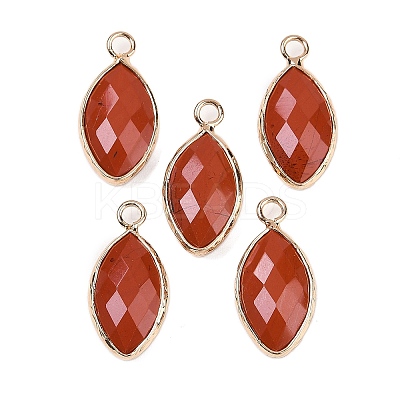 Natural Red Jasper Faceted Pendants G-G193-01G-02-1