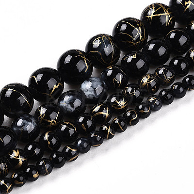 Baking Paint Glass Beads Strands DGLA-N003-10mm-B10-1