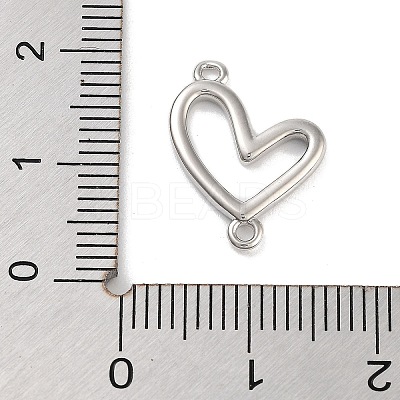 Rack Plating Brass Love Heart Connector Charms KK-M293-47P-1