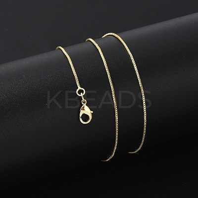 Brass Box Chain Necklaces for Women X-NJEW-D302-42G-1