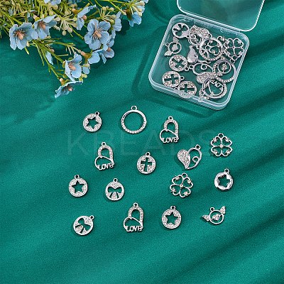 32Pcs 8 Style Valentine's Day UV Plated Alloy Pendants FIND-CA0006-73-1