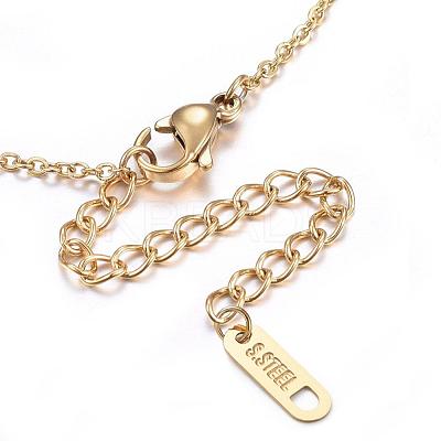 304 Stainless Steel Pendant Necklaces NJEW-H497-08-1