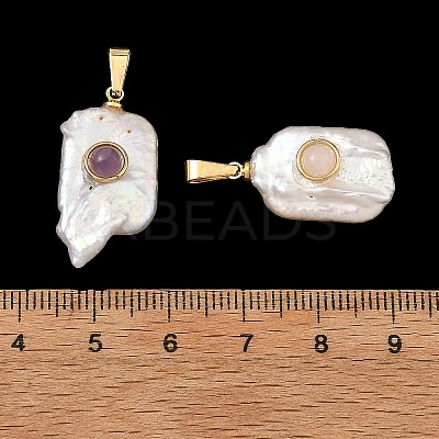 Natural Mixed Gemstone Pendants PALLOY-JF05974-1