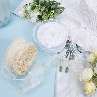 2 Rolls 2 Colors Polyester Chiffon Ribbon DIY-CP0010-72-1