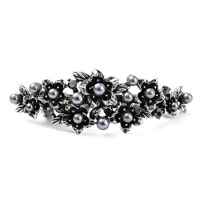Flower Alloy Rhinestone Hair Barrettes PHAR-S604-01AS-01-1
