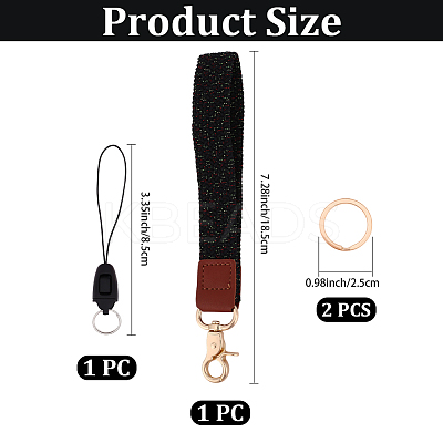 1Pc Nylon Stretch Band Wristlet Keychains KEYC-CL0001-38B-1
