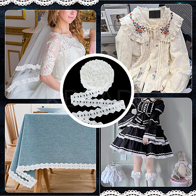 Cotton Flower Lace Ribbon OCOR-WH0105-067B-1