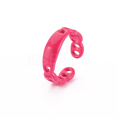 Spray Painted Brass Cuff Rings RJEW-S045-105-NR-1