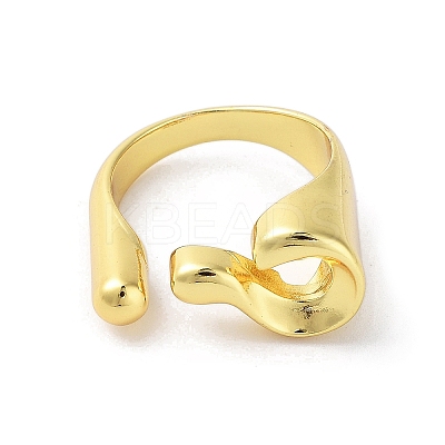 Brass Open Cuff Rings for Women RJEW-A035-03G-1