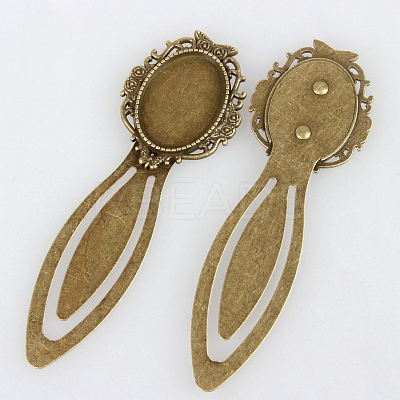 Iron Bookmark Cabochon Settings PALLOY-N0084-23AB-NF-1