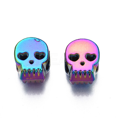Rack Plating Rainbow Color Alloy European Beads PALLOY-S180-348-1