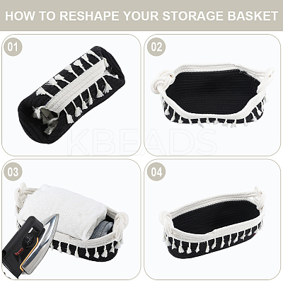 Cotton Rope Woven Storage Basket AJEW-WH20020-153D-1