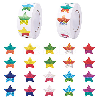 2Rolls Star Laser Adhesive Stickers DIY-TA0012-98-1