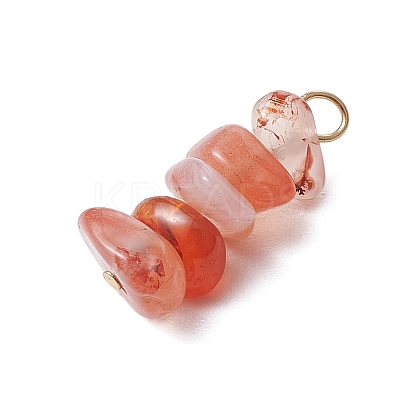 10Pcs 5 Colors 12 Constellation Natural Citrine & Golden Sheen Obsidian & Rose Quartz & South Red Agate & White Moonstone Pendants PALLOY-JF02839-10-1