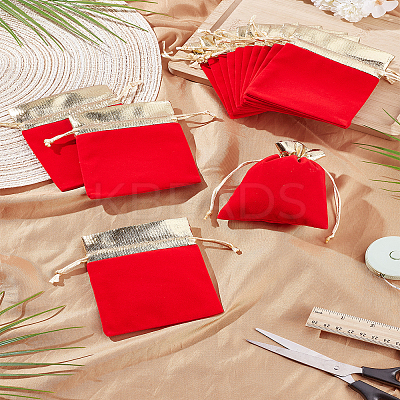 Rectangle Velvet Jewelry Pouches Bags ABAG-LP0001-23B-02-1