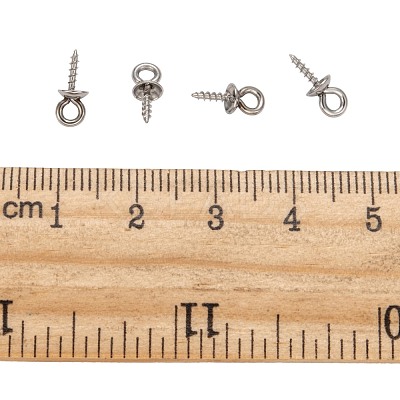 Tarnish Resistant 304 Stainless Steel Screw Eye Pin Peg Bails STAS-E076-05-1