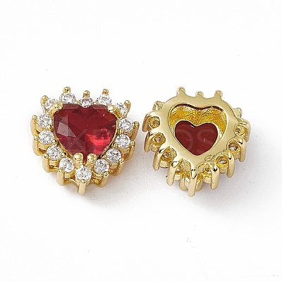 Rack Plating Brass Micro Pave Cubic Zirconia Beads KK-C007-12G-02-1