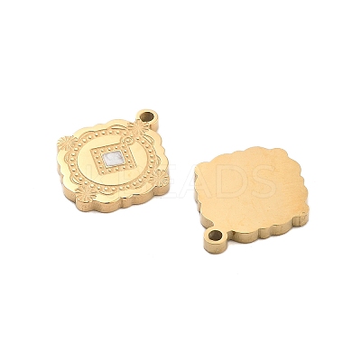 Ion Plating(IP) 304 Stainless Steel Enamel Pendants STAS-S140-35G-1