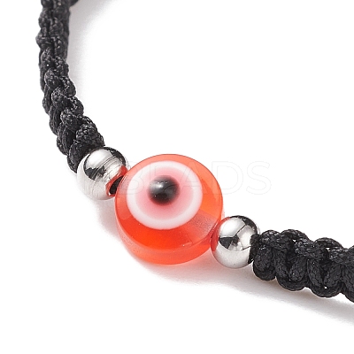 Resin Evil Eye Braided Bead Bracelet BJEW-JB08426-01-1