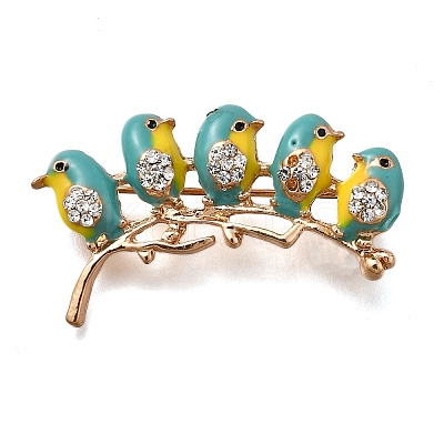 Zinc Alloy Enamel Rhinstone Brooches JEWB-V001-03A-02-1