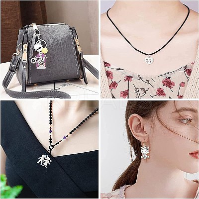 100Pcs 10 Styles Tibetan Style Alloy Pendants FIND-CJ0002-30-1