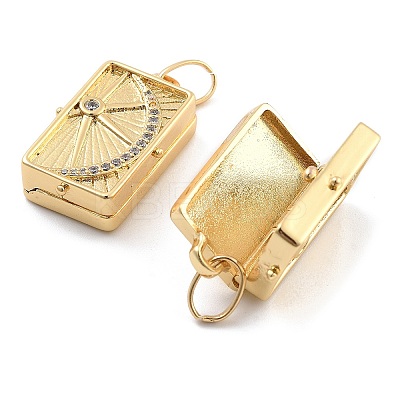 Brass Pave Clear Cubic Zirconia Pendants KK-U009-11C-G-1