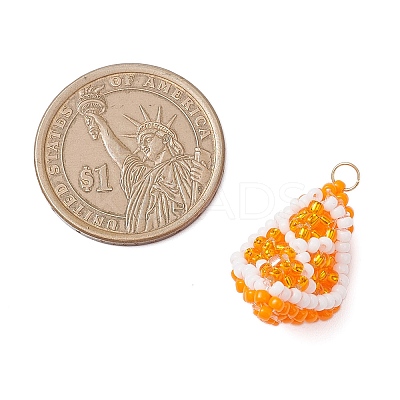 Glass Seed Beaded Fruit Pendants PALLOY-MZ00894-02-1