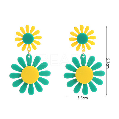 Bohemian Acrylic Dangle Stud Earrings WG25006-01-1