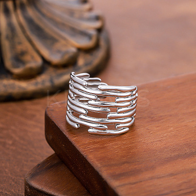 304 Stainless Steel Cuff Open Rings WG78D4A-02-1