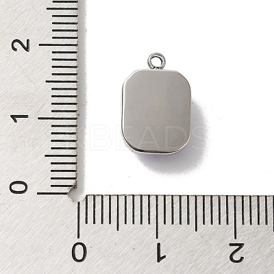 304 Stainless Steel Glass Pendants STAS-L022-062P-04-1