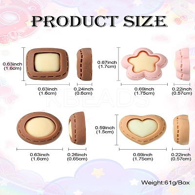32Pcs 16 Styles Opaque Resin Imitation Food Cabochons CRES-CJ0001-65-1