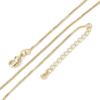 Brass Box Chain Necklaces for Women X-NJEW-D302-42G-1