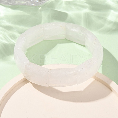 Rectangle Natural Quartz Crystal Beaded Stretch Bracelets for Women Men GG-CBA9ACE-C06-1
