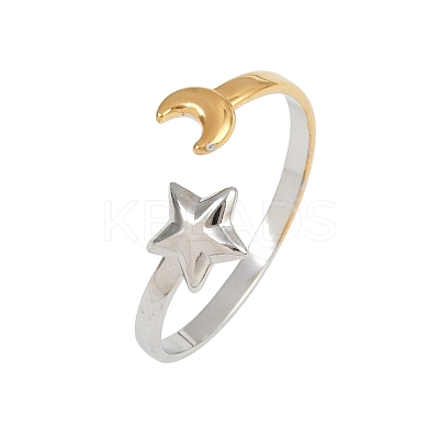 304 Stainless Steel Cuff Rings for Women RJEW-B133-05B-1
