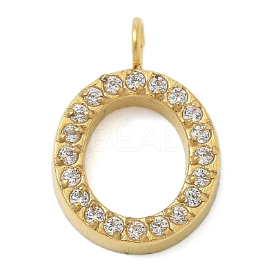 Ion Plating(IP) 304 Stainless Steel Micro Pave Cubic Zirconia Pendants STAS-Z107-03G-14-1