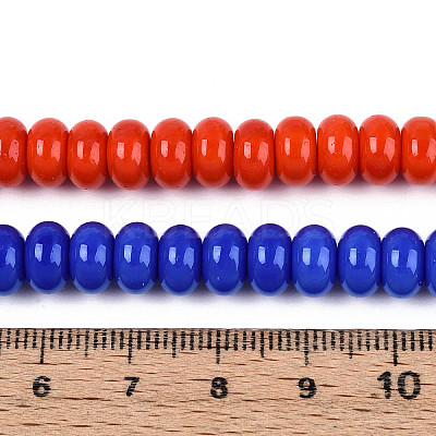 Electroplate Opaque Solid Color Glass Beads Strands GLAA-T025-4mm-18-1