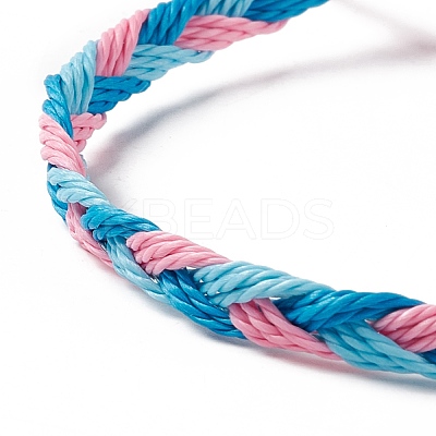 3Pcs 3 Style Plastic Braided Bead Bracelets Set BJEW-B065-08B-1