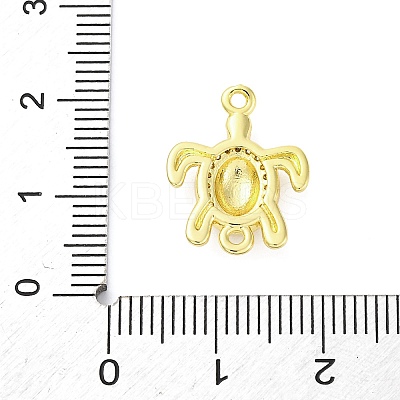 Brass Micro Pave Clear Cubic Zirconia Connector Charms KK-D325-06G-02-1