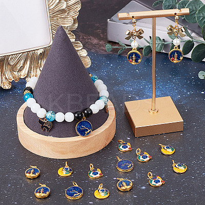 20Pcs 4 Style Alloy Enamel Pendants ENAM-SC0003-18-1