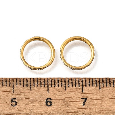 304 Stainless Steel Micro Pave Clear Cubic Zirconia Hoop Nose Rings AJEW-D306-06G-1